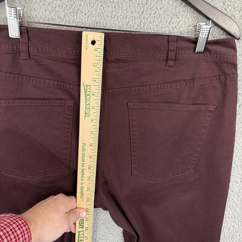 NEW J Hilburn Pants Mens 37x37 Burgundy Brushed‎ Twill 5 Pocket Unhemmed